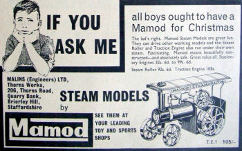 Mamod TE1 advert Circa 1964.