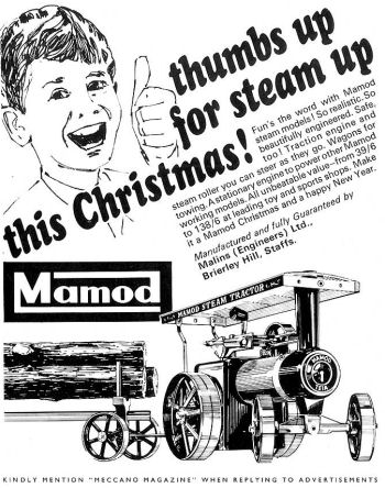 Mamod traction engine advertisement.